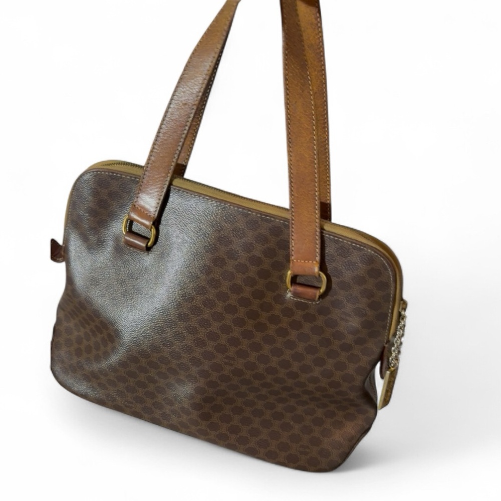 Celine Macadam Canvas Shoulder Bag Vintage, Leather Trim - Picture 5 of 14